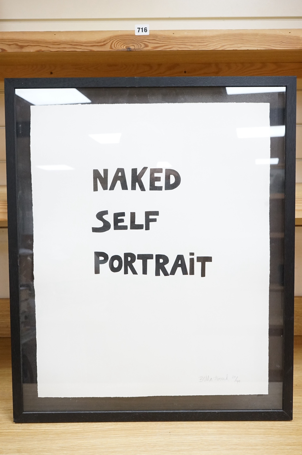 Bella Freud (b.1961), print, ‘Naked self portrait, 2019’, signed in pencil, limited edition 20/40, RA editions label verso, 60 x 50cm. Condition - good